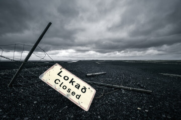 Closed road in Iceland