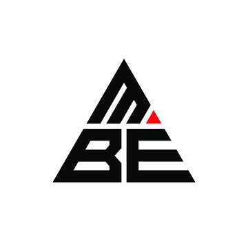 MBE triangle letter logo design with triangle shape. MBE triangle logo design monogram. MBE triangle vector logo template with red color. MBE triangular logo Simple, Elegant, and Luxurious Logo. MBE 
