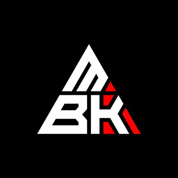 MBK triangle letter logo design with triangle shape. MBK triangle logo design monogram. MBK triangle vector logo template with red color. MBK triangular logo Simple, Elegant, and Luxurious Logo. MBK
