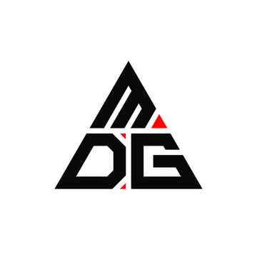 MDG triangle letter logo design with triangle shape. MDG triangle logo design monogram. MDG triangle vector logo template with red color. MDG triangular logo Simple, Elegant, and Luxurious Logo. MDG 
