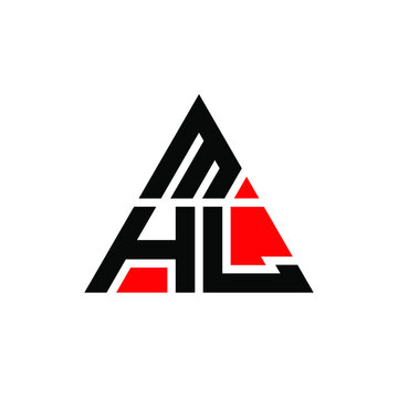 MHL triangle letter logo design with triangle shape. MHL triangle logo design monogram. MHL triangle vector logo template with red color. MHL triangular logo Simple, Elegant, and Luxurious Logo. MHL 
