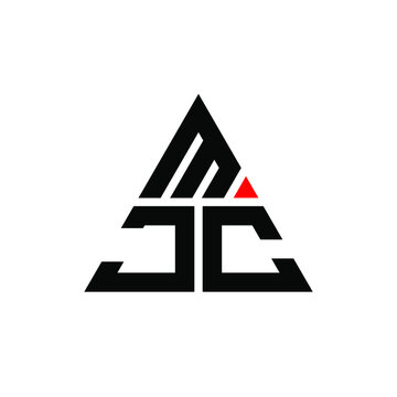 MJC triangle letter logo design with triangle shape. MJC triangle logo design monogram. MJC triangle vector logo template with red color. MJC triangular logo Simple, Elegant, and Luxurious Logo. MJC 
