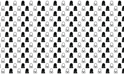 Black and White Business Woman Seamless Pattern