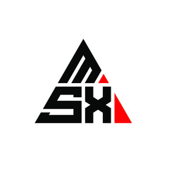 MSX triangle letter logo design with triangle shape. MSX triangle logo design monogram. MSX triangle vector logo template with red color. MSX triangular logo Simple, Elegant, and Luxurious Logo. MSX 
