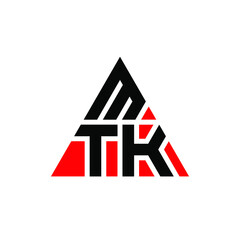 MTK triangle letter logo design with triangle shape. MTK triangle logo design monogram. MTK triangle vector logo template with red color. MTK triangular logo Simple, Elegant, and Luxurious Logo. MTK 
