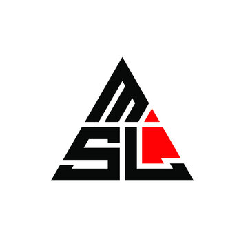 MSL triangle letter logo design with triangle shape. MSL triangle logo design monogram. MSL triangle vector logo template with red color. MSL triangular logo Simple, Elegant, and Luxurious Logo. MSL
 