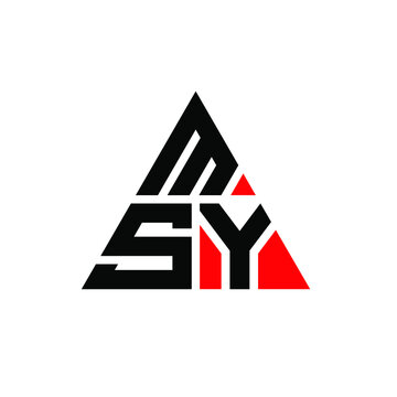 MSY triangle letter logo design with triangle shape. MSY triangle logo design monogram. MSY triangle vector logo template with red color. MSY triangular logo Simple, Elegant, and Luxurious Logo. MSY 
