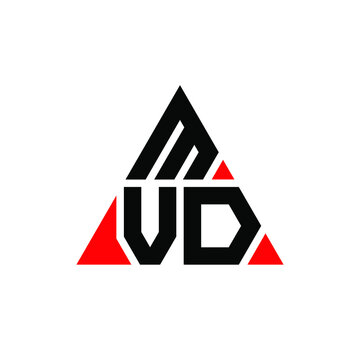 MVD triangle letter logo design with triangle shape. MVD triangle logo design monogram. MVD triangle vector logo template with red color. MVD triangular logo Simple, Elegant, and Luxurious Logo. MVD 
