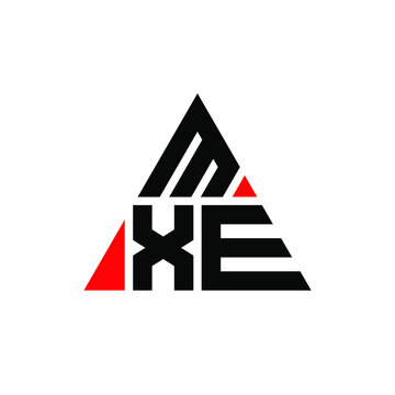 MXE triangle letter logo design with triangle shape. MXE triangle logo design monogram. MXE triangle vector logo template with red color. MXE triangular logo Simple, Elegant, and Luxurious Logo. MXE
 