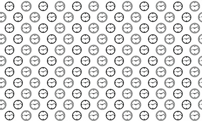 Black and White Clock Seamless Pattern