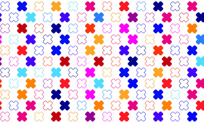 Fototapeta na wymiar Colorful Cross Mark Seamless Pattern