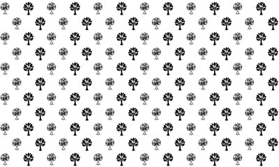 Black and White Tree Seamless Pattern