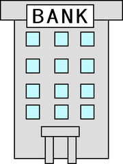 銀行の建物のイラスト素材