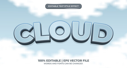 Editable text effect - sky and cloud style