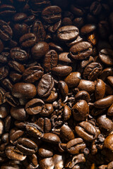 Coffee beans close up