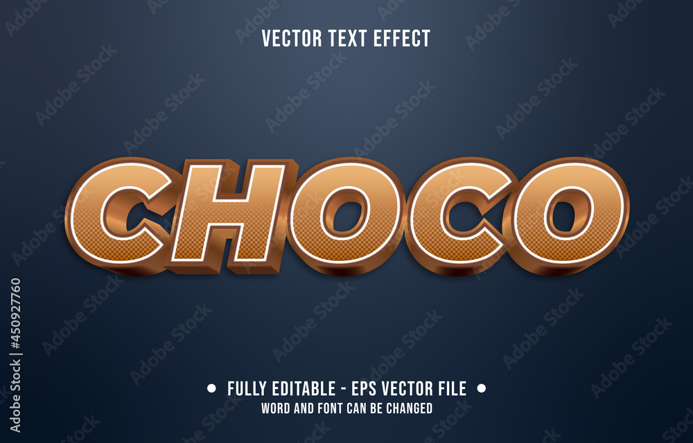 Wall mural editable text effect gradient style choco with chocolate color