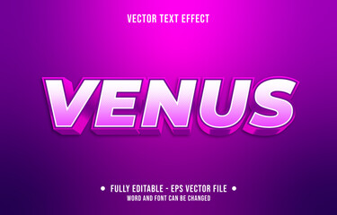 Fototapeta premium Editable text effect gradient style venus with pink purple color