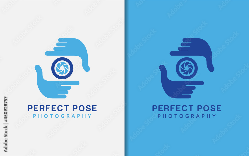 Poster camera photography logo design with perfect pose and lens combination shape.