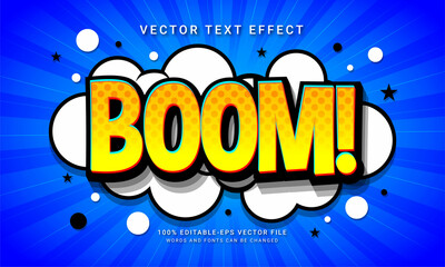 Boom comic editable text style effect themed minimalist cartoon style