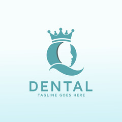 dental vector logo design with crown icon