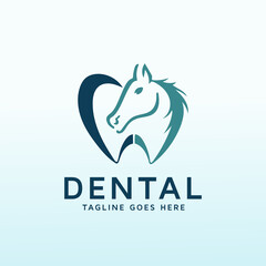 Equine dental clinic with unique horse logo design horse
