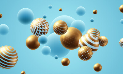 Abstract background with dynamic 3d spheres