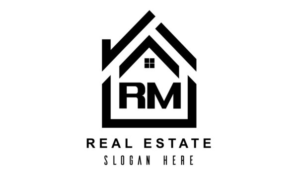 RM real estate house latter logo