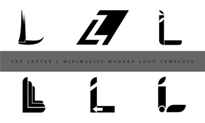 Set Letter L Minimalist Modern Logo Template	
