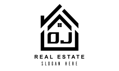 OJ real estate house latter logo