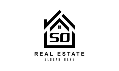 SO real estate house latter logo