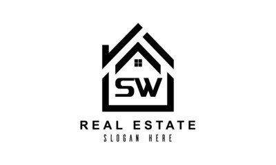 SW real estate house latter logo