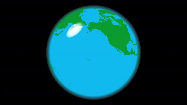 A rotating transparent glass earth globe with an alpha channel that displays the Northern Hemisphere.
Green land, Borders, No Graticules