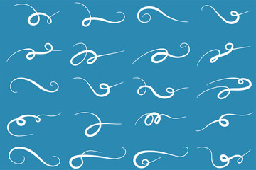 Set of hand drawn flourish elements