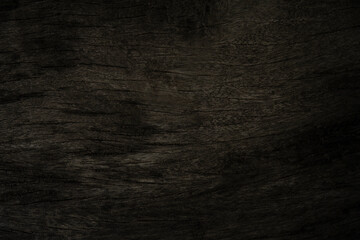 Dark brown old wood and crack patterns on surface for texture and background