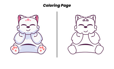 cute cat with coloring pages