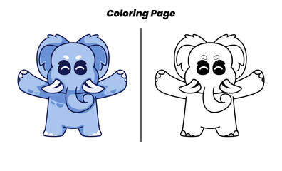 cute elephant with coloring pages