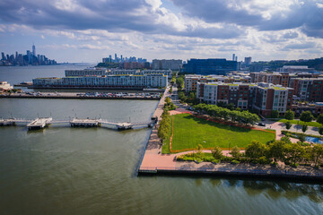 Aerial of Weehawken New Jersey 