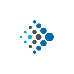 tech logo icon with move arrow vector isolated illustration
