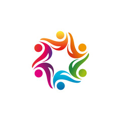 human unity social logo icon vector