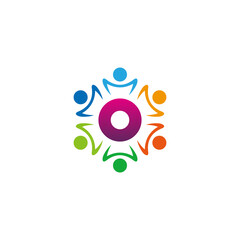 human unity social logo icon vector