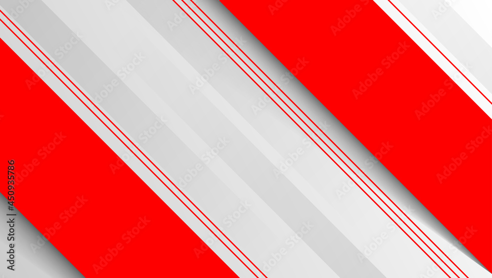 Wall mural clean red stripes on gray background