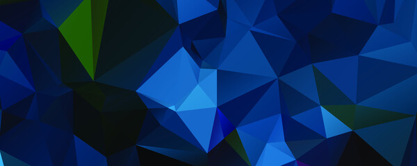 Abstract Blue Color Polygon Background Design, Abstract Geometric Origami Style With Gradient