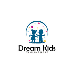 dream kids logo icon vector