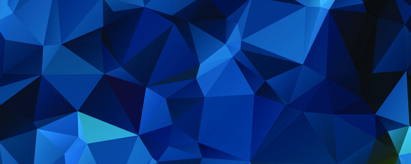 Abstract Blue Color Polygon Background Design, Abstract Geometric Origami Style With Gradient