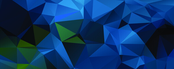 Abstract Blue Color Polygon Background Design, Abstract Geometric Origami Style With Gradient