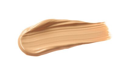 Smear of liquid skin foundation isolated on white, top view