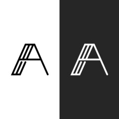 Letter A logo with aesthetic line composition. Can be used for various industries.