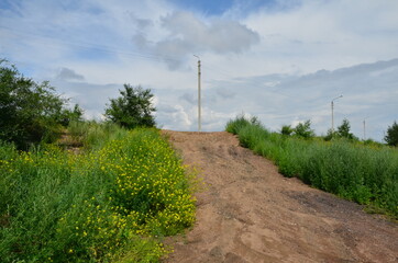 A rising with columns