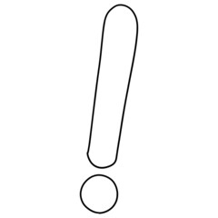 Exclamation Mark hand drawn illustration for web, wedsite, application, presentation, Graphics design, branding, etc.