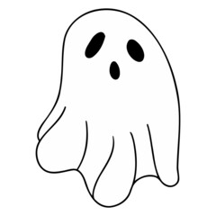 Halloween Ghost flat color illustration for web, wedsite, application, presentation, Graphics design, branding, etc.